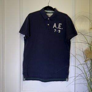 American Eagle Outfitters Blue Polo Shirt Casual Wear